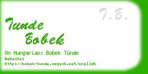 tunde bobek business card